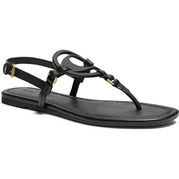 Coach Shoes Coach Womens Black Jeri Leather Sandals Size 65b Poshmark